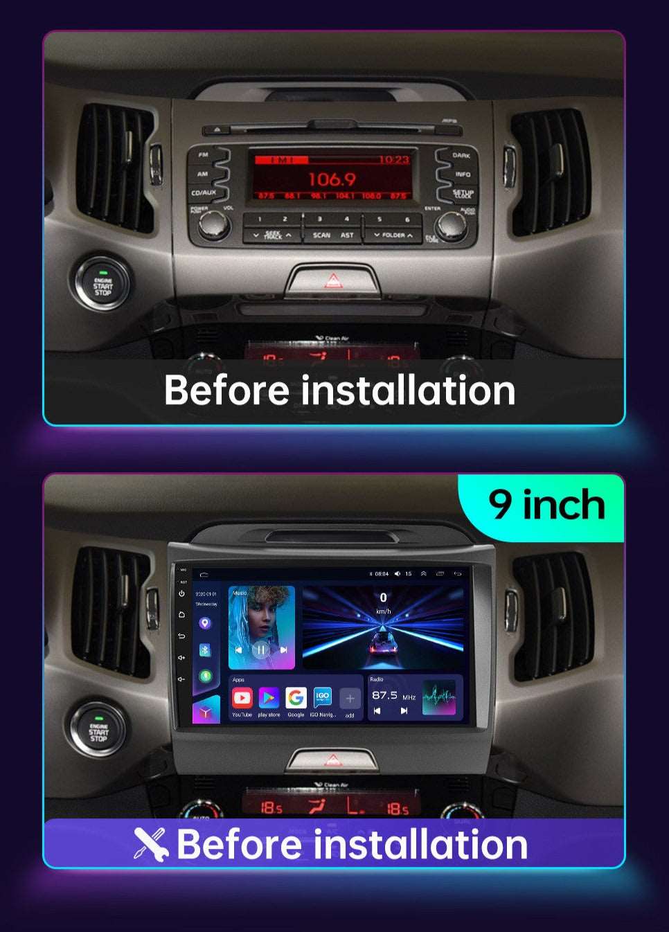 Kia Sportage | 2010-2016 | Android Screen - Image 2